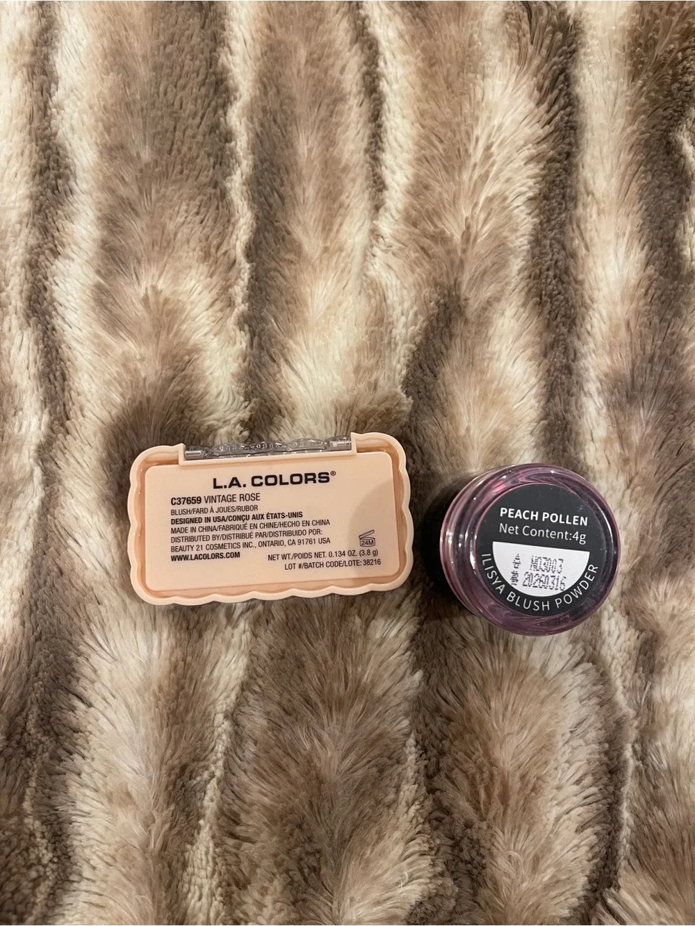 L.A. Colors Vintage Rose Blush Duo and Peach Pollen Blush Powder Set Bundle Lot